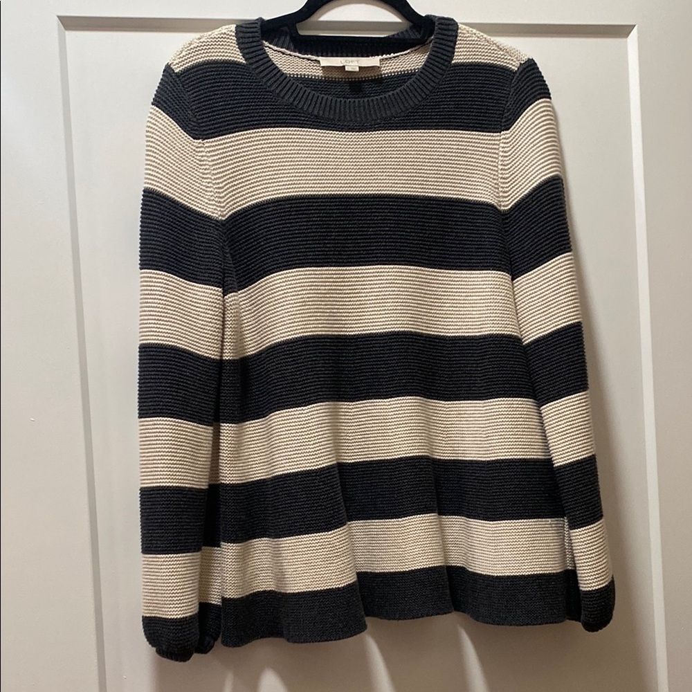 Striped Black and Cream Sweater
